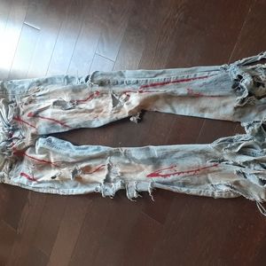 Hollister Jeans  redesigned by my daughter for Halloween